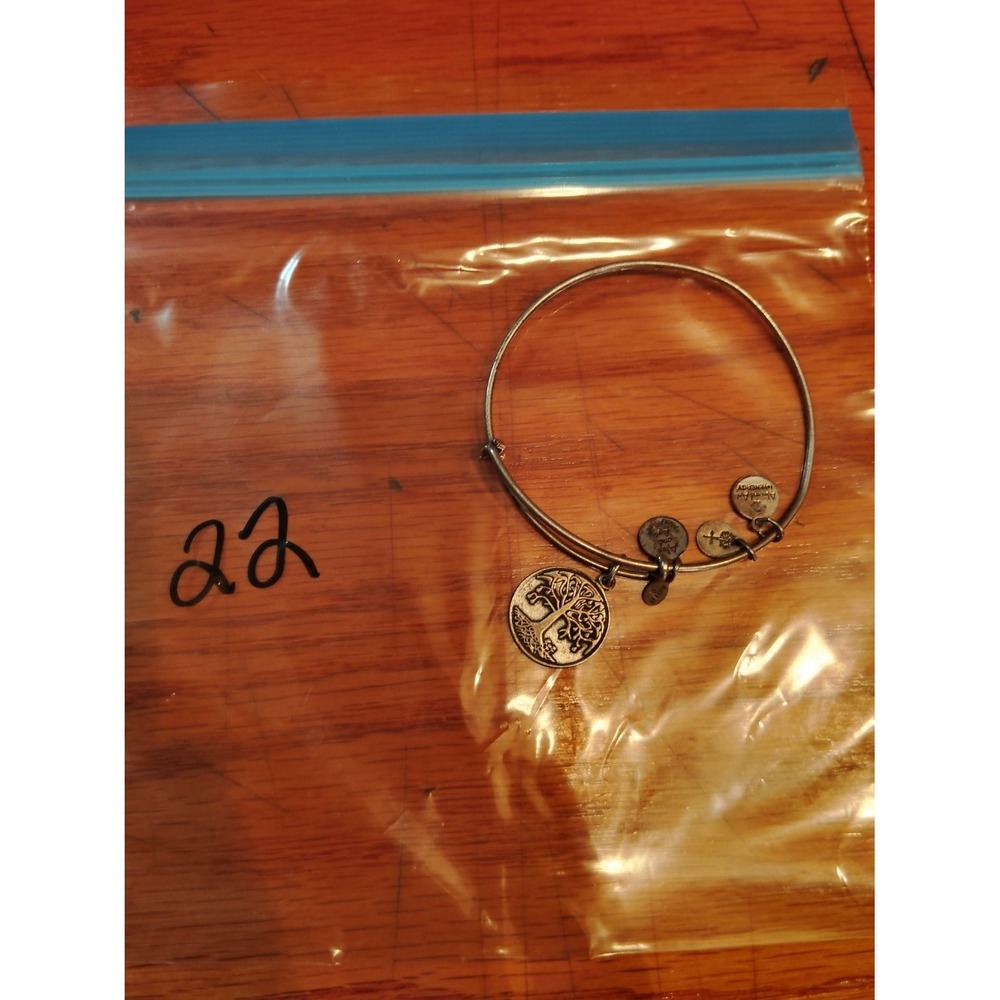 Alex and Ani Tree of Life Charm Bangle Bracelet Rafaelian Silver Womens